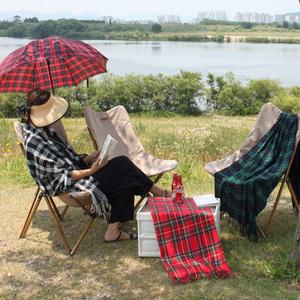 [대구백화점] [소브라노]감성 캠핑 피크닉 타탄체크 무릎담요숄(MA-100CP)