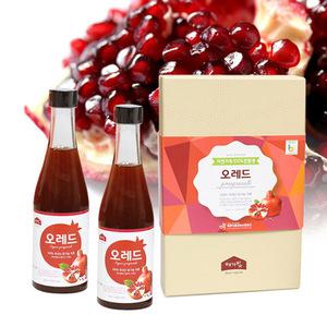 유기농 석류엑기스 오레드(300ml 2개) 에덴섹품 고흥 석류쥬스 선물세트