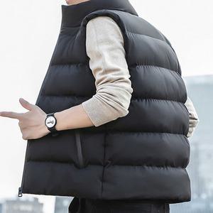 남성 겨울 패딩 조끼 집업 하프 아우터 겨울용 방한 보온 실내 하이넥 베스트 2개