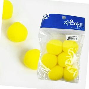 꾸미기 만들기 재료 칼라공 폼폼이 솜공 털공 6개 노랑 대형 뽕뽕이