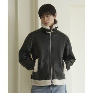 매장정품 더그린랩 THE GREEN LAB 에코 레더 비조 디테일 무스탕 쟈켓 블랙 GB4-UJK-01-N 113927