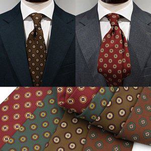 [중년의품격]남성 에스닉 빈티지 플라워 도트 프리미엄 8Cm 정장 넥타이 4color_P367905897