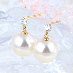 [골드피아] 14K 스와로브스키 10mm 진주 귀걸이