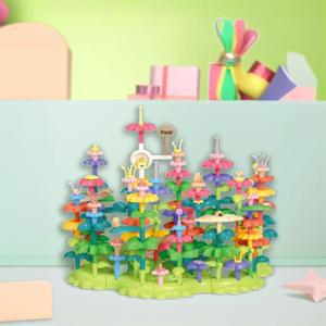 캐스B 크리에듀 플라워가든 블록 꽃모양 만들기 쌓기놀이 입체모형 조립 (137pcs)