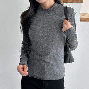 [옷자락]여자 가을 무지 이너 4컬러 베이직 폴라 긴팔 티셔츠_P373294447