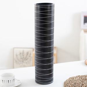 [3개 구매시 1개 추가] 가로 빗살 블랙 대형 화병 13x55cm 인테리어 소품 엔틱 가드닝 꽃꽂이
