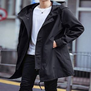 봄 가을 긴 트렌치 코트, 남성 패션 후드 윈드 브레이커, 블랙 오버 캐주얼 재킷, 빅 사이즈 6XL 7XL 8XL