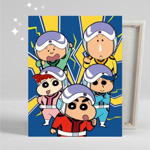 DIY 보석십자수 짱구는 못말려 떡잎마을 방범대 출동 캔버스 40x50cm