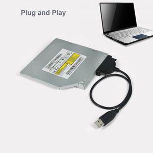 CD롬 플레이어 PC 노트북 노트북용 USB 20 to SATA 7 6 핀 케이블 CDDVD-ROM 드 드라이버 어댑터 데이터 전