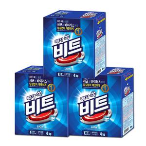 [라이온]비트 일반용 분말세제 지함 4kg x 3개