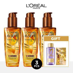 최저가 [로레알파리] 엑스트라오디네리오일_100ml 3개 (타입선택)+미니샴푸 100ML(랜덤)+오일샤쉐2매