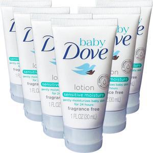 Dove Sensitive 모이스쳐 베이비 로션 6팩 저자극성 무향 민감한 피부용 모이스처라이징 안전한 4명 여행용