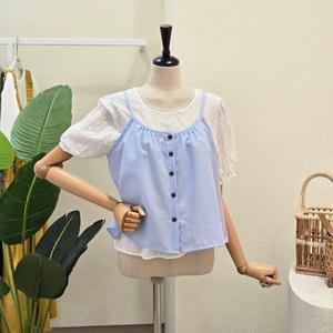 [대구백화점] [4CUS]잔 체크 뷔스티에 블라우스 세트(FM5D9ST5135)