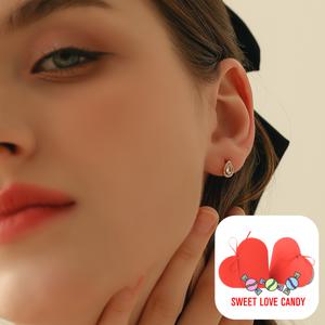 [기타][+SWEET LOVE CANDY 패키지] 풀잎마다 이슬방울 귀걸이+핑크선물포장+쇼핑백