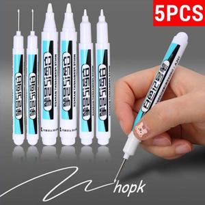 흰색 마커 펜, 유성 방수 영구 페인트 젤 타이어, 노트북 유리 페인팅 0.7mm, 1mm, 2.5mm, 5-1 개