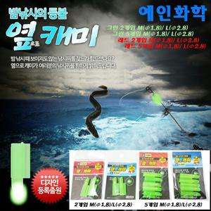 옆캐미-2개입.릴대톱 1번대에 옆으로 끼우는,투척시 휘둘러도 절대 빠지지 않는 전자케미.장어/원투/밤낚시