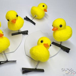 귀여운 오리헤어핀 집게핀 안테나핀