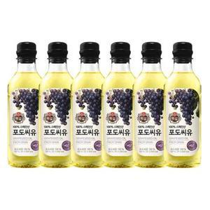 CJ제일제당 백설 포도씨유 500ml 6개