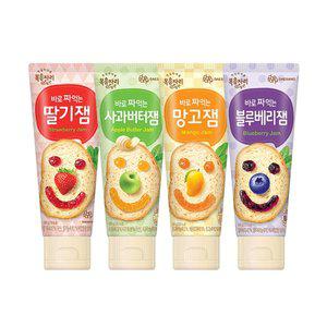 [기타]복음자리 바로 짜먹는 과일잼 4종 (딸기+블루베리+사과버터+망고)