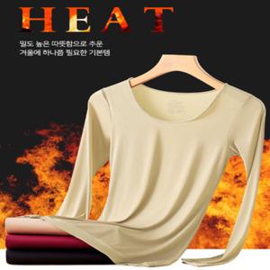 여자 여성 발열 내의 상의 내복 바지 상하의 세트 동내의 u넥 심리스 슬림