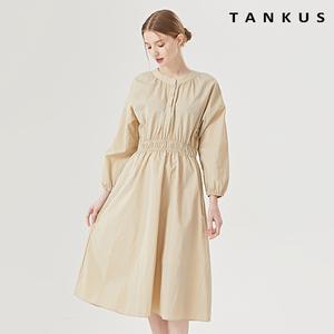 [롯데백화점]탱커스 셔링 쓰리 버튼 밴딩 여성 롱 원피스 (TW1OP016L0)