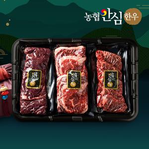 [농협안심한우] 1등급 명품 한우선물세트 1kg (등심+채끝+갈비살)