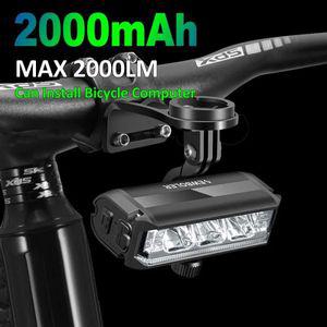 자전거 라이트 전조등 후미등 램프 후레쉬 BOLER 전면 조명 2000 루멘 방수 손전등 USB 충전 MTB 도로 사이