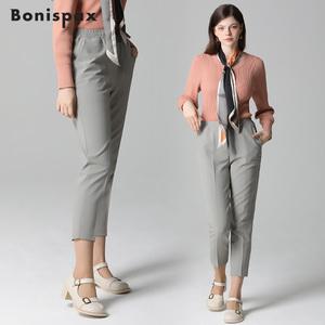 [보니스팍스][보니스팍스(Bonispax)] 허리 스트링 일자핏 배기 팬츠 (택가격 89000원)