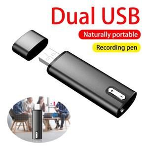 미니 USB 음성 녹음기 스마트 음성 활성화 휴대용 디지털 오디오 사운드 원 클릭 녹음 펜 클립 MP3 플레이