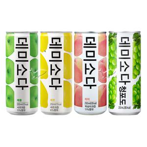 데미소다 250ml 애플/ 10캔+레몬/ 10캔+복숭아/ 10캔+청포도/ 10캔 총40캔