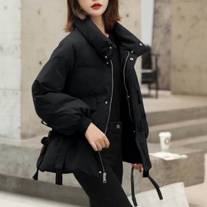아우터 겨울 라인 여성스러운 목까지 숏패딩 감싸주는