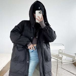 [하프클럽/알티피아]겨울옷 외출 후드 룩 여자 엄마 검정 나들이 패딩