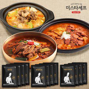 갤러리아 미스타셰프 부대찌개 4팩+육개장 4팩+차돌된장 4팩