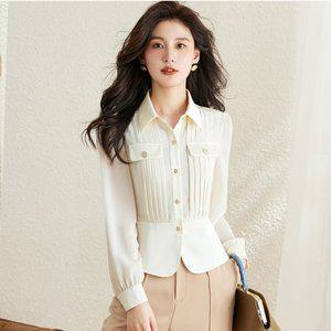 [루미루나]시스루엣지블라우스