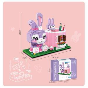 스티치 피카추 크리 에이 티브 빌딩 블록 펜 홀더 시리즈 DIY 미니 다이아몬드 인형 어린이 장난감 선물