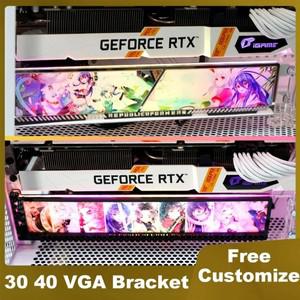 RTX 3090 4090 RGB VGA 홀더 MOD 4080 4090 애니메이션 GPU 브래킷 맞춤형 PC 게임 캐비닛 장식 조명 패널