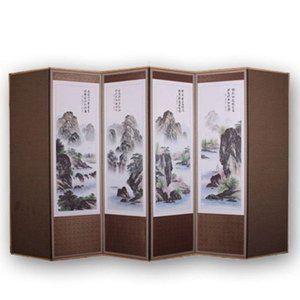 [기타]제사용병풍 6폭 옥비단 반야심경 산수화 커버 병풍 차례