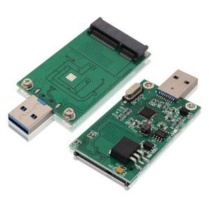 외장 하드 리더기 MSATA SSD 어댑터 to USB 3.0 미니 SATA 휴대용 플래시 드라이브로 사용 50mm PCIe 솔리드 스테이트 드라이브 리더 컨버터