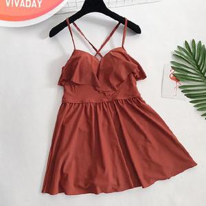 VIVA-I68 프릴 바스트 원피스 수영복