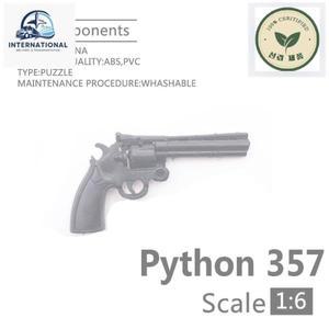 서바이벌 건 1/6 Cole 파이썬 357 리볼버 4D 총 모델, 액션 피규어, 플라스틱 블랙 군인 무기 액세서리, 12