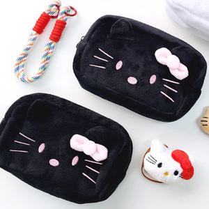 블랙냥이 태닝냥이 고양이 대용량 파우치 지퍼주머니 화장품 여행용 소품보관 필통 펜케이스