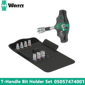 WERA 05057474001 9팩 래칫 렌치 세트 T 형 핸들 비트 홀더 볼 잠금 스패너 1/4 인치소켓 핸드