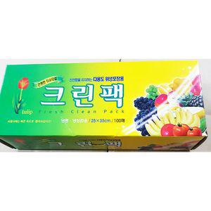 크린팩(우진 중 25x35 100매)X50개 우린중 위생백 비닐봉투 일회용품 일회용 주방 용보관