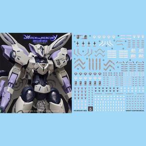 HG BEGUIR-BEU 머큐리 고스트 마녀 맞춤형 데칼, 형광 워터 스티커, 모델 취미 DIY 도구