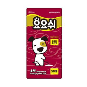 요요쉬 강아지패드 소형 50매 플로랄 와인 애견 배변패드