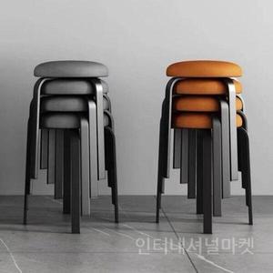 [기타]식탁 스툴 화장대 보조 의자 원형 인테리어 보조의자 카페 간이 체