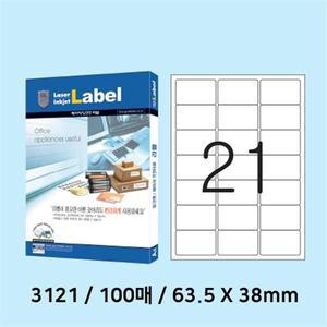 예현 전산라벨 100매 code 3121 63.5X38MM 21칸