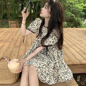 [오노마] ONM 땡땡이 스타일 캠퍼스룩 옐로우 쉬폰 잔꽃 소매