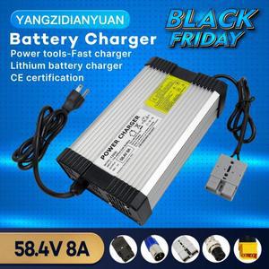 팬이 있는 스마트 고속 충전 알루미늄 케이스  Lifepo4 배터리 팩  58.4V 8A  16S  48V  51.2V