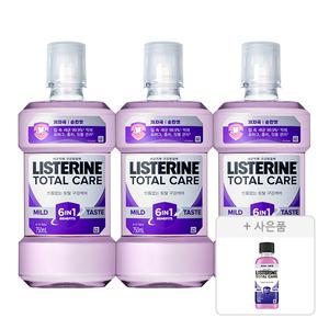 리스테린 토탈케어 마일드 750ml, 3개 + 증정(토탈케어 마일드, 100ml, 1개)